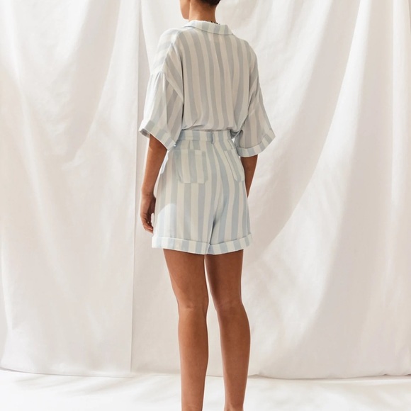 SANCIA Milon Blue and White Striped Shorts - Picture 4 of 6